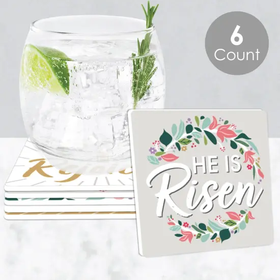 Big Dot of Happiness Religious Easter - Christian Holiday Party Decorations - Drink Coasters - Set of 6 {3}