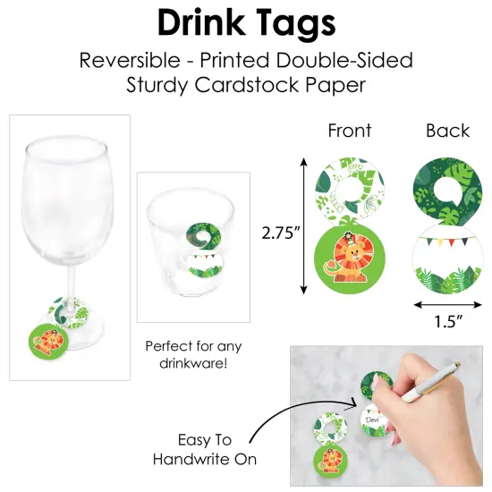 Big Dot of Happiness Jungle Party Animals Zoo Animal Birthday Party & Baby Shower Paper Charger & Table Decorations Chargerific Kit Setting for 8 {7}