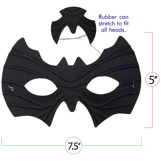 Bat Eye Mask Costume - Superhero Black Bat Face Masks Dress Up Costume Accessories for Adults and Kids {5}