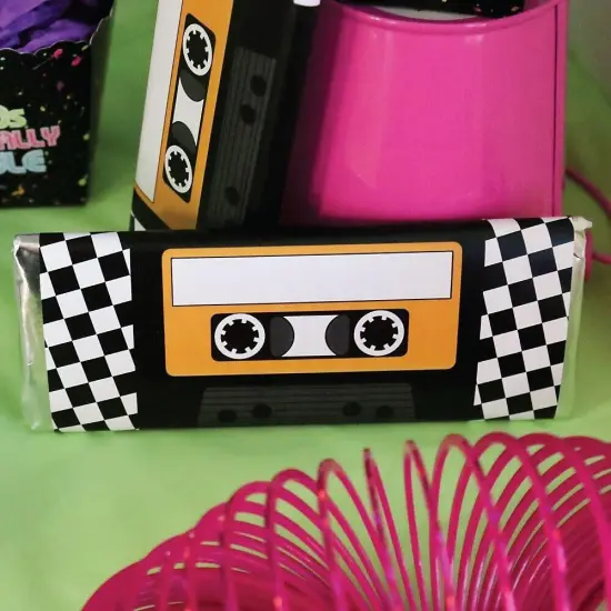 Big Dot of Happiness 80's Retro - Candy Bar Wrapper Totally 1980s Party Favors - Set of 24 {4}