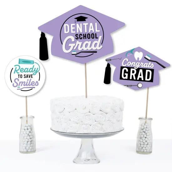 Big Dot of Happiness Dental School Grad - Dentistry and Hygienist Graduation Party Centerpiece Sticks - Table Toppers - Set of 15 {4}