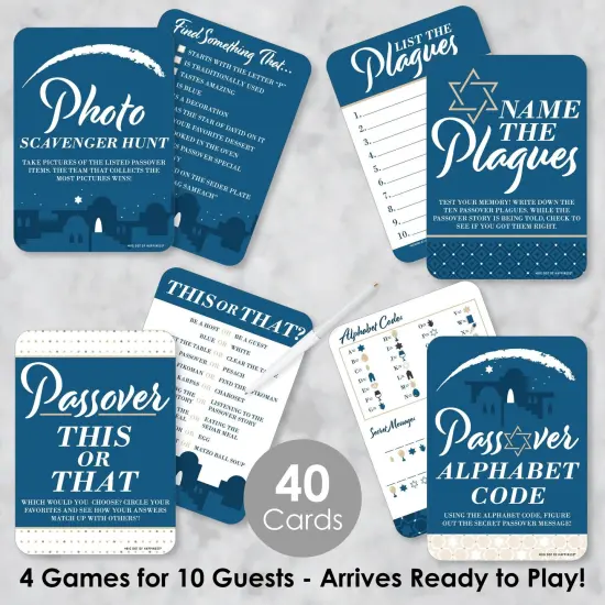 Big Dot of Happiness Happy Passover - 4 Pesach Party Games - 10 Cards Each - Gamerific Bundle {3}