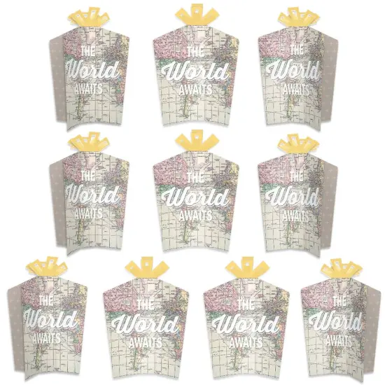 Big Dot of Happiness World Awaits - Table Decorations - Travel Themed Party Fold and Flare Centerpieces - 10 Count {1}