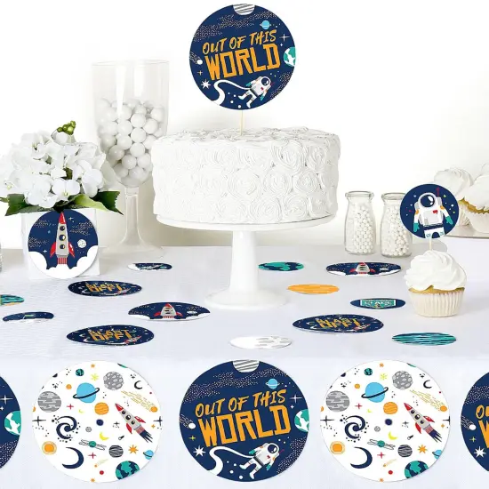 Big Dot of Happiness Blast Off to Outer Space - Rocket Ship Baby Shower or Birthday Party Giant Circle Confetti - Party D&eacute;cor - Large Confetti 27 Ct {6}