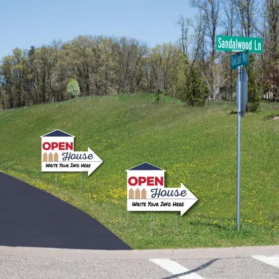 Big Dot of Happiness Open House - Real Estate Yard Sign with Stakes - Double Sided Outdoor Lawn Sign - Set of 3 {6}