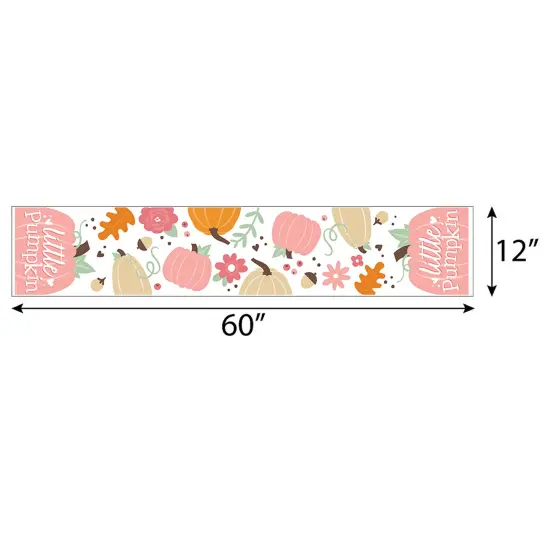 Big Dot of Happiness Girl Little Pumpkin - Petite Fall Birthday Party or Baby Shower Paper Table Runner - 12 x 60 inches {4}