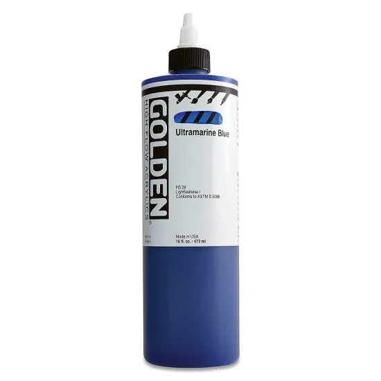 Golden High Flow Acrylics - Ultramarine Blue, 16 oz bottle {2}