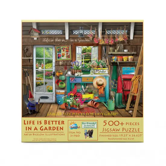 Sunsout Life is Better in a Garden 500 pc Large Pieces Jigsaw Puzzle 31960 {4}