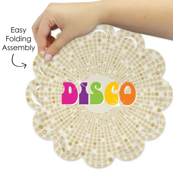 Big Dot of Happiness 70&rsquo;s Disco - 1970s Disco Fever Party Round Table Decorations - Paper Chargers - Place Setting For 12 {6}