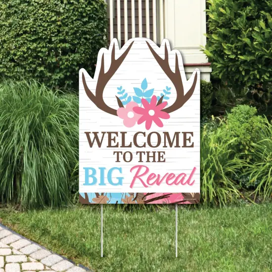 Big Dot of Happiness Buck or Doe - Party Decorations - Hunting Gender Reveal Party Welcome Yard Sign {1}