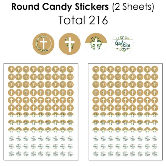 Big Dot of Happiness Elegant Cross - Religious Party Candy Favor Sticker Kit - 304 Pieces {6}