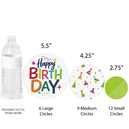 Big Dot of Happiness Cheerful Happy Birthday - Colorful Birthday Party Giant Circle Confetti - Party Decorations - Large Confetti 27 Count {4}