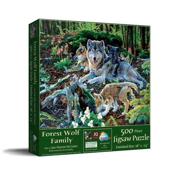 Sunsout Forest Wolf Family 500 pc Jigsaw Puzzle 60506 {3}