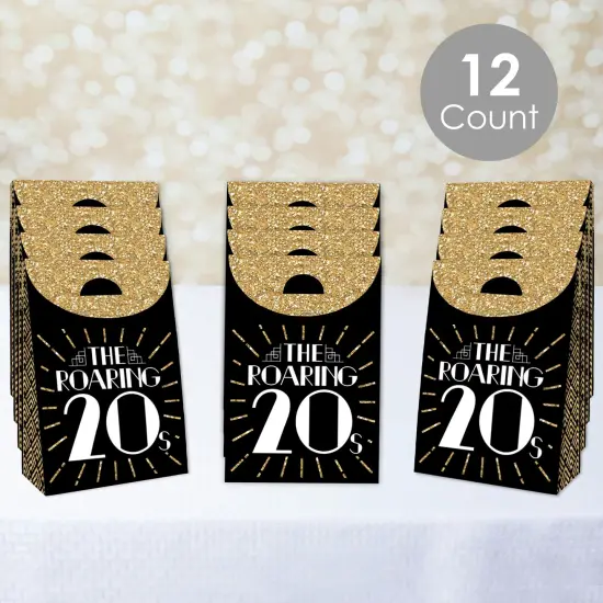 Big Dot of Happiness Roaring 20&rsquo;s - 1920s Art Deco Jazz Gift Favor Bags - Party Goodie Boxes - Set of 12 {3}