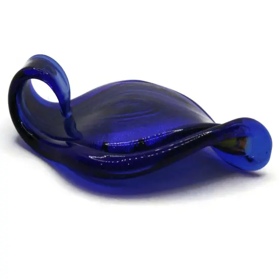 Royal Blue with Multi-color Spiral Foil Glass Pendant {6}