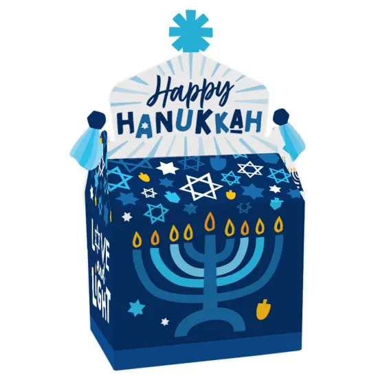 Big Dot of Happiness Hanukkah Menorah - Treat Box Party Favors - Chanukah Holiday Party Goodie Gable Boxes - Set of 12 {1}