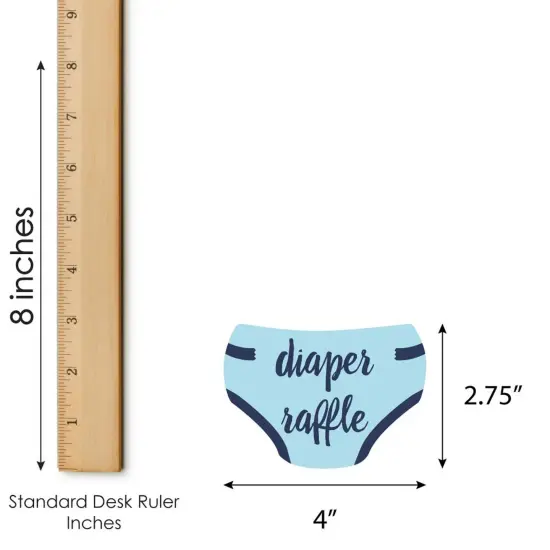 Big Dot of Happiness Baby Boy - Diaper Shaped Raffle Ticket Inserts - Blue Baby Shower Activities - Diaper Raffle Game - Set of 24 {4}