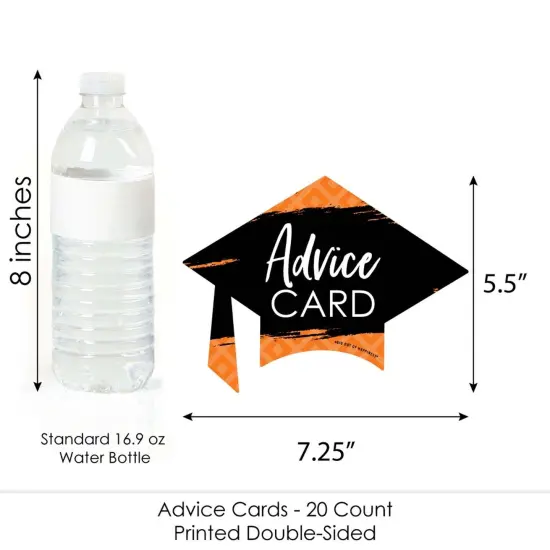 Big Dot of Happiness Orange Grad - Best is Yet to Come - Orange Grad Cap Wish Card Grad Party Activities - Shaped Advice Cards Games - Set of 20 {1}