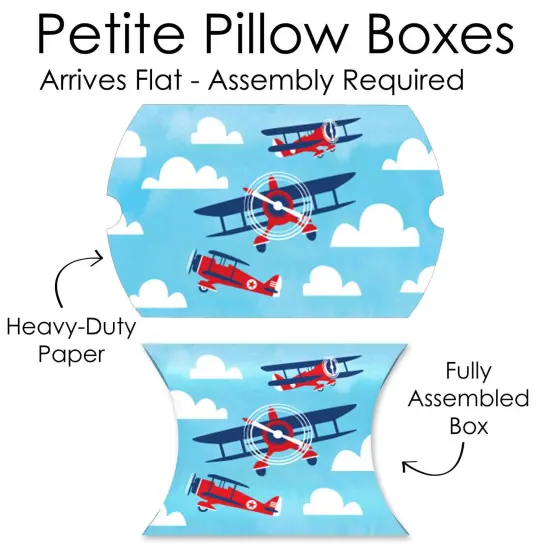 Big Dot of Happiness Taking Flight - Airplane - Favor Gift Boxes - Vintage Plane Baby Shower or Birthday Party Petite Pillow Boxes - Set of 20 {7}
