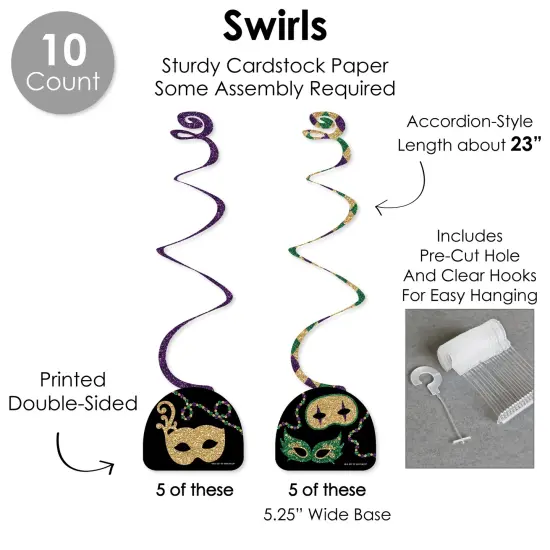 Big Dot of Happiness Mardi Gras - Masquerade Party Supplies Decoration Kit - Decor Galore Party Pack - 51 Pieces {6}