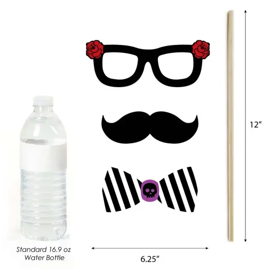 Big Dot of Happiness Day of the Dead - Sugar Skull Photo Booth Props Kit - 20 Count {6}