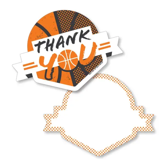 Big Dot of Happiness Basketball - Let the Madness Begin - Shaped Thank You Cards - College Basketball Party Thank You Cards with Envelopes - Set of 12 {1}