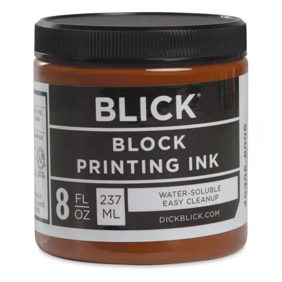 Blick Water-Soluble Block Printing Ink - Brown, 8 oz Jar {1}