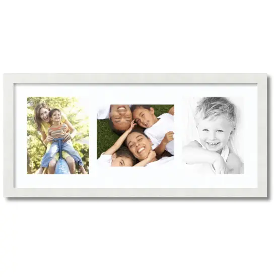 ArtToFrames Collage Photo Picture Frame with 3 - 8x10 inch Openings, Framed in White with Over 62 Mat Color Options and Plexi Glass (CSM-3966-117) {7}