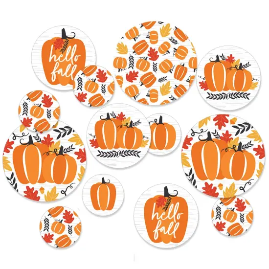Big Dot of Happiness Fall Pumpkin - Halloween or Thanksgiving Party Giant Circle Confetti - Party Decorations - Large Confetti 27 Count {1}