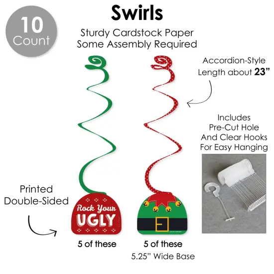 Big Dot of Happiness Ugly Sweater - Holiday and Christmas Party Supplies Decoration Kit - Decor Galore Party Pack - 51 Pieces {6}