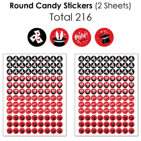Big Dot of Happiness Ta-Da, Magic Show - Magical Birthday Party Candy Favor Sticker Kit - 304 Pieces {6}