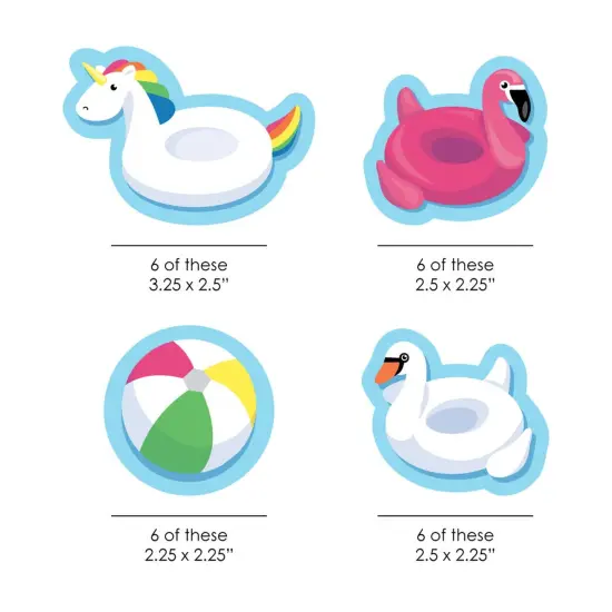 Big Dot of Happiness Make a Splash - Pool Party - DIY Shaped Summer Swimming Party or Birthday Party Cut-Outs - 24 Count {3}