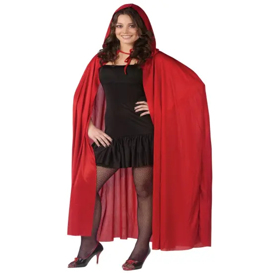 Adult's 68" Red Hooded Cape Vampire And Ghost Costume Accessory {1}