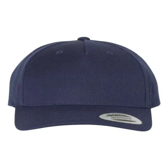YP Classics&reg; Five-Panel Curved Visor Snapback Cap Navy {1}