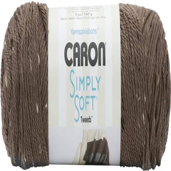 Multipack of 12 - Caron Simply Soft Tweeds Yarn-Taupe {2}