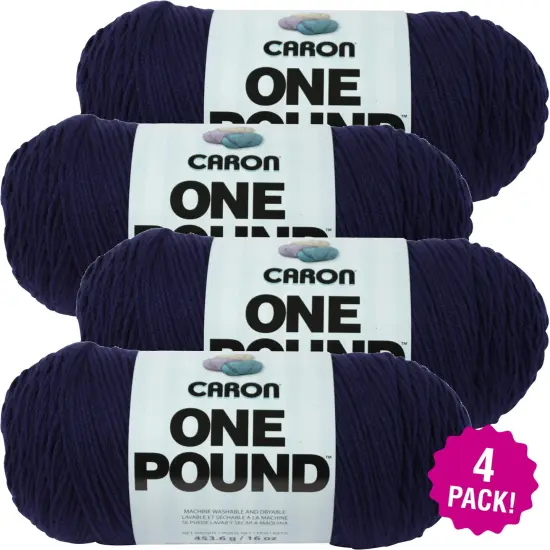 Multipack of 4 - Caron One Pound Yarn-Midnight Blue {1}
