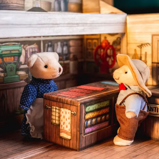 The Queens Treasures My First Little House 18 Pc Oleson's Bear Family and Shop {7}