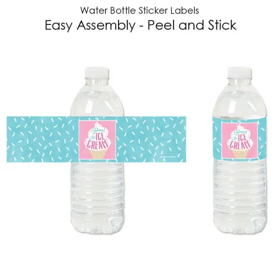 Big Dot of Happiness Scoop Up the Fun - Ice Cream - Sprinkles Party Water Bottle Sticker Labels - Set of 20 {3}