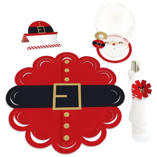 Big Dot of Happiness Jolly Santa Claus - Christmas Party Paper Charger and Table Decorations - Chargerific Kit - Place Setting for 8 {1}