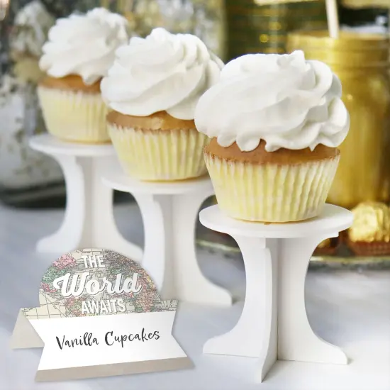 Big Dot of Happiness World Awaits - Travel Themed Party Tent Buffet Card - Table Setting Name Place Cards - Set of 24 {6}