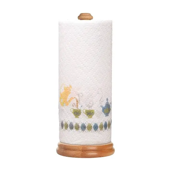 Harold Import Wooden Paper Towel Holder Holds Towel Roll Upright {3}