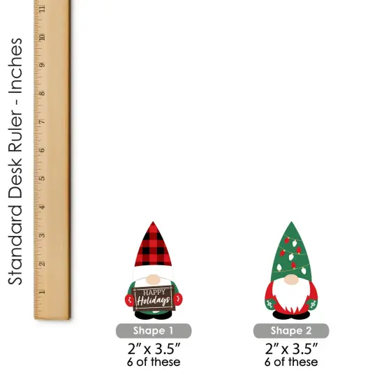 Big Dot of Happiness Red and Green Holiday Gnomes - DIY Shaped Christmas Party Cut-Outs - 24 Count {6}