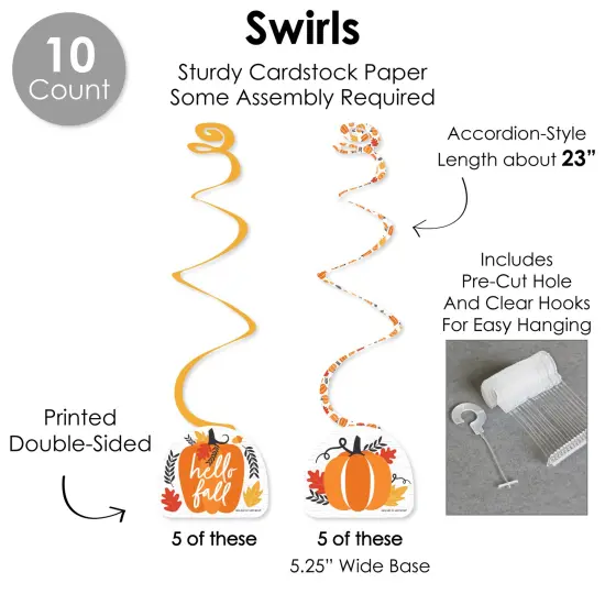 Big Dot of Happiness Fall Pumpkin - Halloween or Thanksgiving Party Supplies Decoration Kit - Decor Galore Party Pack - 51 Pieces {6}