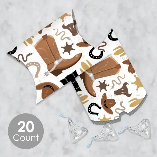 Big Dot of Happiness Western Hoedown - Favor Gift Boxes - Wild West Cowboy Party Petite Pillow Boxes - Set of 20 {3}