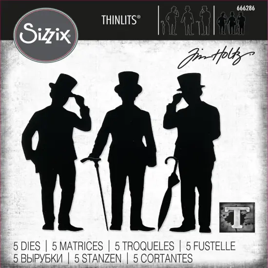 Sizzix Thinlits Dies By Tim Holtz 5/Pkg-Gentlemen {1}