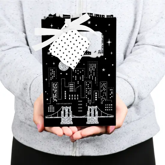 Big Dot of Happiness Nighttime City Skyline - New York Party Favor Boxes - Set of 12 {6}