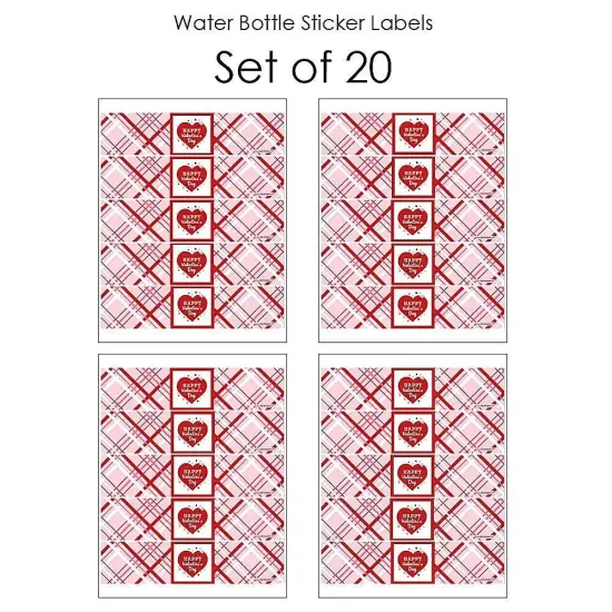 Big Dot of Happiness Conversation Hearts - Valentine's Day Party Water Bottle Sticker Labels - Set of 20 {4}