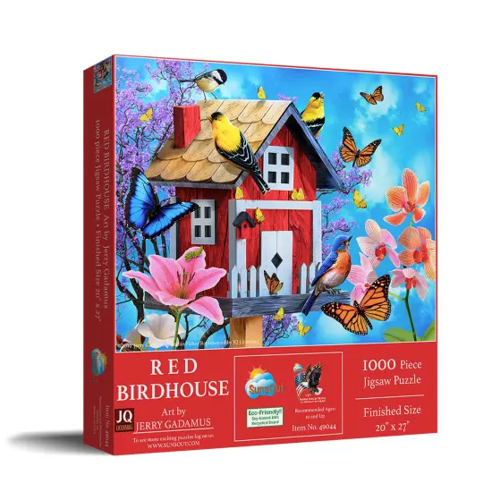 Sunsout Red Birdhouse 1000 pc Jigsaw Puzzle 49044 {3}