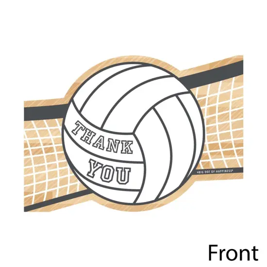 Big Dot of Happiness Bump, Set, Spike - Volleyball - Shaped Thank You Cards - Baby Shower or Birthday Party Thank You Cards with Envelopes - Set of 12 {4}