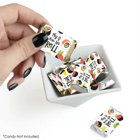 Big Dot of Happiness Let&rsquo;s Roll - Sushi - Mini Candy Bar Wrapper Stickers - Japanese Party Small Favors - 40 Count {3}